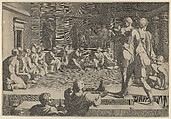 The Banquet of Alexander, Domenico del Barbiere  Italian, Engraving