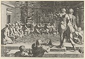 The Banquet of Alexander, Domenico del Barbiere  Italian, Engraving