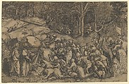 Moses striking the Rock, Anonymous, Italian?, 16th century Italian, Engraving