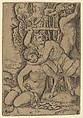 A satyr fighting for a nymph, Marcantonio Raimondi  Italian, Engraving