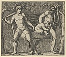 Two Fauns Carrying a Child, Marcantonio Raimondi  Italian, Engraving