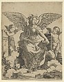 Poetry personified as a winged woman, Anonymous, Engraving