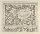 Landscape in a Frame, Anonymous, French, School of Fontainebleau, 16th century French, Etching