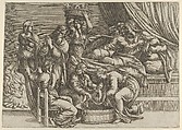 The Birth of the Virgin, Anonymous, French, School of Fontainebleau, 16th century French, Etching