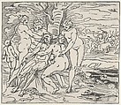 Venus and the Nymphs Lamenting the Death of Adonis, Luca Cambiaso  Italian, Woodcut