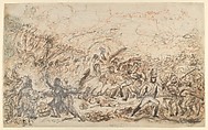 Spanish Patriots Attacking the French Banditti – Loyal Britons Lending a Lift, James Gillray  British, Pen and gray and brown ink, brush and colored washes