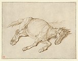 A Horse Lying on its Side, Sinibaldo Scorza Italian, Pen and brown ink