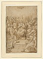 The Pentecost (The Descent of the Holy Spirit), Cesare Nebbia Italian, Pen and brown ink, brush and brown wash, highlighted with white gouache, over black chalk