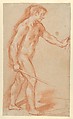 Standing Male Nude, Agostino Ciampelli  Italian, Red chalk