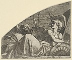 Bellona Seated on her Trophies, Léon Davent  French, Etching
