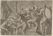 Hercules Fighting Aboard The Argonauts' Ship, Léon Davent  French, Etching