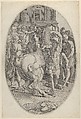 Alexander Mastering Bucephalus, Léon Davent  French, Etching