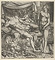 Venus Finding Mars Asleep, Léon Davent French, Etching