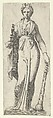 Melpomene, from the Mattei sarcophagus, Rome, Antonio Fantuzzi  Italian, Etching