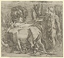 Cadmus Tilling the Field Where He Sawed the Dragon's Teeth, Antonio Fantuzzi  Italian, Etching