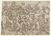 Silenus Carried, Antonio Fantuzzi  Italian, Etching