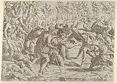 Cassandra Stopping Deiphobus from Killing Paris, Jean Mignon French, Etching