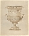 Design for a wine cooler, Thomas Fletcher American, Pen and ink with brush and wash