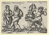 November and December from "The Peasants' Feast" or "The Twelve Months", Sebald Beham German, Engraving; second state of two (Pauli)