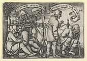 Peasants Behind the Hedge from "The Peasants' Feast" or "The Twelve Months", Sebald Beham German, Engraving; second state of two (Pauli)