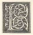 Initial letter L on patterned background, Anonymous, Italian, 16th century  Italian, Woodcut, criblé ground
