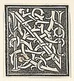 Initial letter N on patterned background, Anonymous, Italian, 16th century Italian, Woodcut, criblé ground