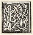 Initial letter P on patterned background, Anonymous, Italian, 16th century Italian, Woodcut, criblé ground