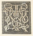 Initial letter T on patterned background, Anonymous, Italian, 16th century Italian, Woodcut, criblé ground
