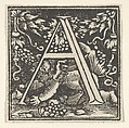 Initial letter A with putto, Heinrich Vogtherr the Elder German, Woodcut