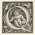 Initial letter Q with putto, Heinrich Vogtherr the Elder German, Woodcut