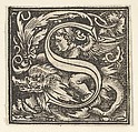 Initial letter S with putto, Heinrich Vogtherr the Elder German, Woodcut