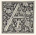 Initial letter A with putto, Anonymous, Italian, 15th century  Italian, Woodcut