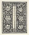 Initial letter I with flowers, Anonymous, Italian, 15th century  Italian, Woodcut