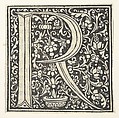 Initial letter R with floral pattern, Anonymous, Italian, 15th century  Italian, Woodcut