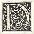 Initial letter D, Anonymous, Italian, 15th century  Italian, Woodcut