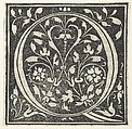Initial letter Q, Anonymous, Italian, 15th century  Italian, Woodcut