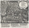 Fireworks display given by the Archery Company of Nuremberg, August 27, 1657, Lukas Schnitzer  German, Engraving