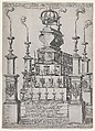 Catafalque of Philip II, King of Spain, in Antwerp Cathedral, December 8, 1598, Anonymous, Netherlandish, 16th century Netherlandish, Etching