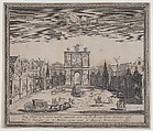 Triumphal arch erected in celebration of the entry of King William III, Hugo Allard Dutch, Etching
