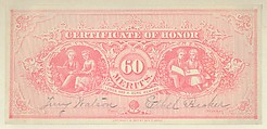 Certificate of Honor, Geo. F. Jones American, Lithograph