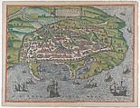 Map of Alexandria, Georg Braun (German, 1541–1622), Etching, hand colored