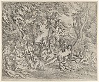 The Garden of Venus who reclines in the centre before a term of Pan and surrounded by cupids, Pietro Testa (Italian, Lucca 1612–1650 Rome), Etching