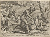 Cain murdering Abel, plate 2 from "The Story of Cain and Abel", Johann Sadeler I  Netherlandish, Engraving