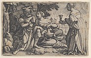 Lot and His Daughters, Georg Pencz  German, Engraving