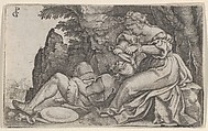 Samson and Delilah, Georg Pencz  German, Engraving