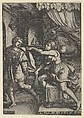 Joseph and Potiphar's Wife, from The Story of Joseph, Georg Pencz  German, Engraving