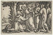Christ Healing the Leper, from The Story of Christ, Georg Pencz  German, Engraving