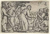 The Miracle of the Loaves and the Fishes, from "The Story of Christ", Georg Pencz  German, Engraving