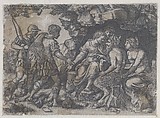 Reverse Copy of Thetis and Chiron, Georg Pencz German, Engraving