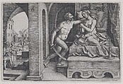 Tarquinius Rapes Lucretia, from Scenes from Roman History, Georg Pencz  German, Engraving